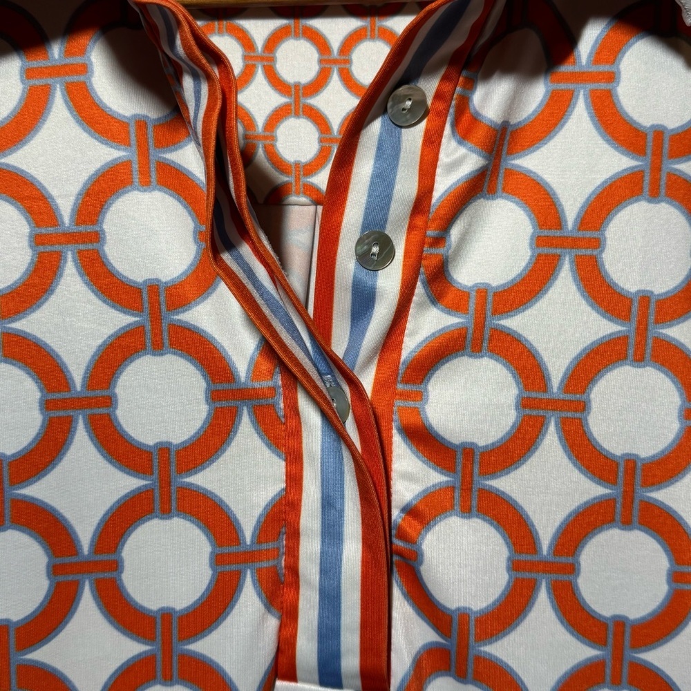 Gretchen Scott Designs Jersey Everywhere Dress Orange Blue size Small - Picture 6 of 11